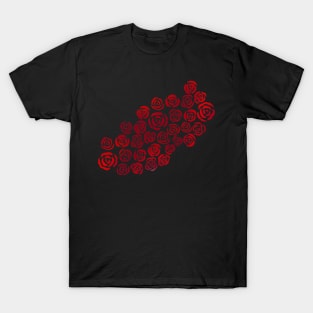 Red Artistic Roses T-Shirt